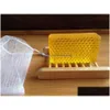 Tvålrätter naturligt träbricka hållare maträtt förvaring badduschplatta hem badrum tvätthållare droppleverans 202 dhszq