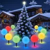 Luzes solares de Natal, 8 pacotes de luzes solares de caminho ao ar livre à prova d'água com 8 modos, decorações de Natal LED penduradas luzes globo para o Natal