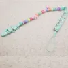 Baby Pacifier Clip Adjustable Anti-drop Chain Rope Girls Boys Soothe Nipple Teether Toys Kawaii Color Beads Webbing Babies Accessories