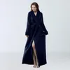 Nightgown Fall/Winter women's pajamas thickened and lengthened bathrobe Flannel women's bathrobe