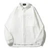 American High Street Fog Season 7 7th Main Line Silhouette Cut Pendant Long Sleeve Loose White Shirt Men and Women