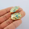 Pendant Necklaces BOROSA 5/10PCS Fashion Gold Plated Copper Turquoise Faceted Connector For Necklace Handmade Jewelry G2029