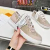 Designer Women Lous Open Back Sneaker Suede Calf Leather Sneakers Rinnande skor Marin svart rund tå gummi yttersula tränare sport korgbal sko