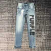 Jeans de diseñador Jeans para hombre Jeans morados Pantalones de diseñador pantalones Jeans para hombre Jeans rasgados Jeans regulares rectos Denim Hombre Letra Estrella LGS