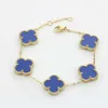 créateur de luxe Van Clover Bracelet Designer Lucky Clover Bracelet double face en acier non décoloré floral et or naturel dames bijoux