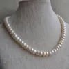 Genuine Pearl Jewellery 17inches White Color Real Freshwater Pearl Necklace 9 5-10 5mm Big Size Woman Jewelry235j