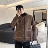 Men's Jackets NOYMEI Tweed Brown Woven Suit Jacket Damaged Rough Edges Men Round Neck Metal Button Coat Autumn 2023 Small Fragrance Top WA2921 231107