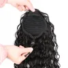 Extra lange tief gelockte Pferdeschwanz-Verlängerung Clip-Ins aus Echthaar für schwarze Frauen tief hoch Wickel Kordelzug Pferdeschwanz-Haarteil 160 g Brasilianisches Haar Pferdeschwanz Jet Puff Afro