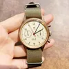 Armbandsur Top Aviation Flight 1963 Titta på Tough Guy Mechanical Sapphire Mirror 40mm Dial Chronograph Retro Military Wristwatch