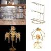 Sieradenzakken kristal tiara kroonhoofdband display rack gouden metalen prinses standaard houder hoofdbanden opslag organizer