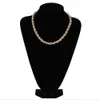 8mm Big Heavy Hiphop Ice Out Custom 24k Gold Rope Chain Necklaces Men