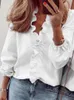 Damesblouses Overhemden Casual korte mouwen V-hals gegolfd overhemd Elegant kantoor damesshirt Zomer vintage Harajuku losse top Dames Boheemse afstemming 230407