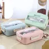 Bento Boxes Microwave Lunch Box Straw Cotarey With Spoon Chopsticks Food Storage Container Children's School Office Bento Box 230407
