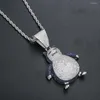 Anhänger Halsketten Männer Hip Hop Anime Figur Halskette Iced Out Bling Voller Kubikzirkon Mode Party Schmuck Tropfen