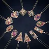 Natuurlijke kristallen agaat cluster hanger ketting 12 vergulde willekeurige vormen voor mannen en vrouwen mode-items245E