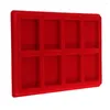 Jewelry Pouches 8 Grid Velvet Frame Series Display Tray Coin Holder For NGC Box -Red