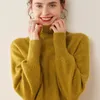 Suéteres femininos Zocept alta qualidade pura cashmere camisola de gola alta para mulheres outono inverno casual solto malha engrossar manga longa