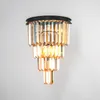 Moderno led lustre de cristal ouro preto lustre luz pingente decoração para casa suspensão luminária teto pendurado lâmpada