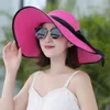 Cappelli a tesa larga da donna a secchiello in paglia da sole UPF 50 estivi pieghevoli arrotolabili floppy da spiaggia per donna 230407