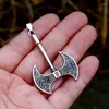 Pendanthalsband Axe of Ares Viking Celtic Knot rostfritt stål Män kvinnor kedja punk trendiga smycken kreativitet present grossist