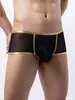 Unterhosen Sexy Männer Boxer Unterwäsche Niedrige Taille Mesh Patchwork Transparent Höschen Ausbuchtung Beutel Mann Kleidung Exotische Männliche Dessous