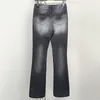 Jeans femininos 2023 outono moda coreana zíper decoração cintura baixa calças vintage lavado puro algodão bell bottoms