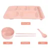 Ensembles de vaisselle, assiettes à collation, plateau pour bébé étudiant, assiettes divisées en plastique, plats de riz anti-chute, vaisselle de Table de luxe