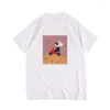 メンズTシャツメンTシャツ夏半袖シャツ漫画マウス白い黒Tシャツシンプルなパターントップ