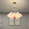 Nordic 3D Printed Moon Lampshade Chandelier Led Hanging Lights Home Decor Living Children's Room Bedroom Möbler Khandelare