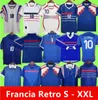 1998 2002 Retro Franse voetbaltrui Vintage Zidane Henry Maillot 1996 2004 Voetbaltrui Shirt Trezeguet Away Finals 2006 White