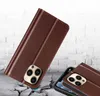 Designer Phone Case Compatible With IPhone 15 Pro Max Case Wallet Genuine Leather Locking Card Magnetic New Phone Case