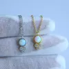 Chaînes minuscule longue croix chaîne collier ovale 925 en argent Sterling rempli opale colliers pendentifs mode luxe bijoux cadeau
