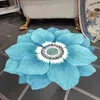 Alfombra Alfombra con forma de flor azul para sala de estar, sofá, mesa, inodoro, absorción de agua, alfombra antideslizante, decoración de dormitorio, alfombra de dormitorio 230406