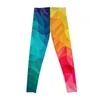 Активные брюки с абстрактными цветными волнами, леггинсы со вспышкой, брюки для йоги, женские капри, спортивные женские брюки