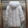 Dames bont faux fur hjqjljls 2021 winter vrouwen faux bont jas met een kap