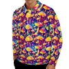 メンズポロストリッピーマジックマッシュルームカジュアルTシャツヒッピープリントポロシャツの男トレンドシャツスプリング長袖デザイン衣類大きなサイズ