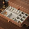 Jewelry Pouches Wood Box Organizer Big Size Drawer Boxes Storage Ring Necklace Bracelet Earrings Display Accessories For Women