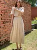 Robe deux pièces femme été Vintage coton lin cuir 2 pièces femme manches courtes veste ensemble taille haute longue cuir 230407