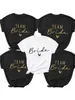 Kobiety Tshirt Women Team Bride Bachelorette Party Shower Hen Party Druhna Tshirt Tshirt Dziewczyny Wedding Female Tops Tees 230406