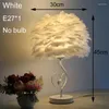 Table Lamps Crystal Feather Lamp Romantic Bedside Desk For Living Room Birthday Valentine's Day Gift Bedroom Night Light E27