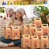 Décorations de Noël Coffrets cadeaux en papier kraft Noël Treat Goodies Sacs de bonbons 6,1 x 3,9 2,4 pouces BK Party Wrap Wrap pour enfants Fournitures de Ot2Zh