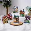 Kerstversiering Nieuwe kerstversiering Hars Kerst Klein huis Microlandschap Gloeiende sneeuw Huisdecoratie Kerstcadeau R231107