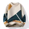 Men's Sweaters Fashion Knitted Sweater Clothing O Neck Wool Cashmere Pullovers Boy Casual Streetwear Warm Jumpers Korean Knitwear 4XL-M