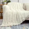 Одеяла шикарные пушистые одеяло на раскрытике раскрытия сплошной цвет для дивана на диван