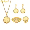 Other Jewelry Sets Ethlyn Gold Color George V Horse Sword Coin Set for Women Pendant Necklace Earring Bangle MY454 230407