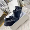 Men Designer Flat Sneaker Buty swobodne buty dżinsowe skórzane litera nakładki mody platforma męska