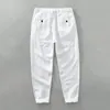 Herenbroek Witte Linnen Broek Voor Mannen Zomer Strand Losse Rechte Casual Broek Ademende Broek Vintage Herenkleding 231107