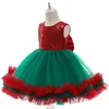 Flickans klänningar år Baby Girls 'Christmas Dress Elegant paljetter Big Bow Princess Party Wedding Dresses Lace Tutu Children Clothing 230406