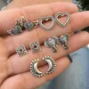 Stud -oorbellen Modyle Vintage Opal Flower Heart For Women Wedding Party Boucle D'Oreille Earring Sieraden