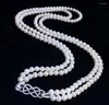 Necklace Earrings Set Hand Knotted Natural 7-8mm White Pearl Zircon Clasp Accessory Bracelet Fashion Jewelry